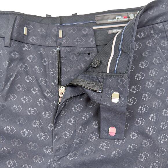 RLX Ralph Lauren Performance Water Repel Tailored Golf Pant  33x32 Black Geo New - Picture 2 of 5